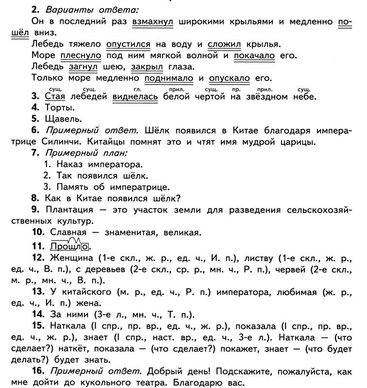 Впр по русскому 4 класс образец с ответами